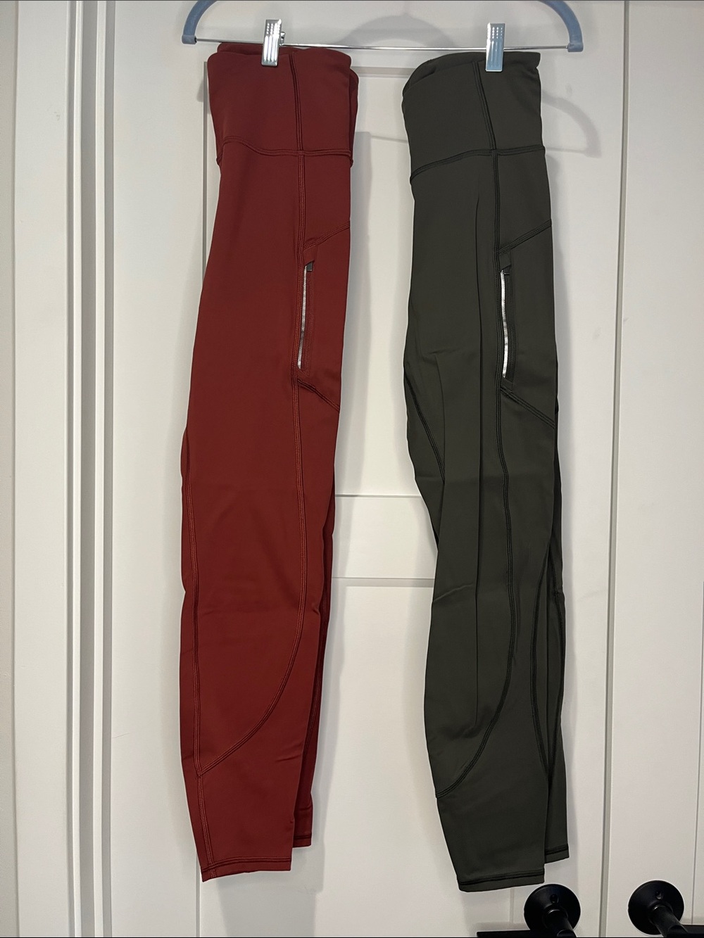 Athleta Rainier Tights Leggings Bundle in Red and Olive